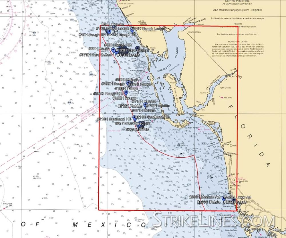Fort Myers Nearshore StrikeLines Fishing Charts