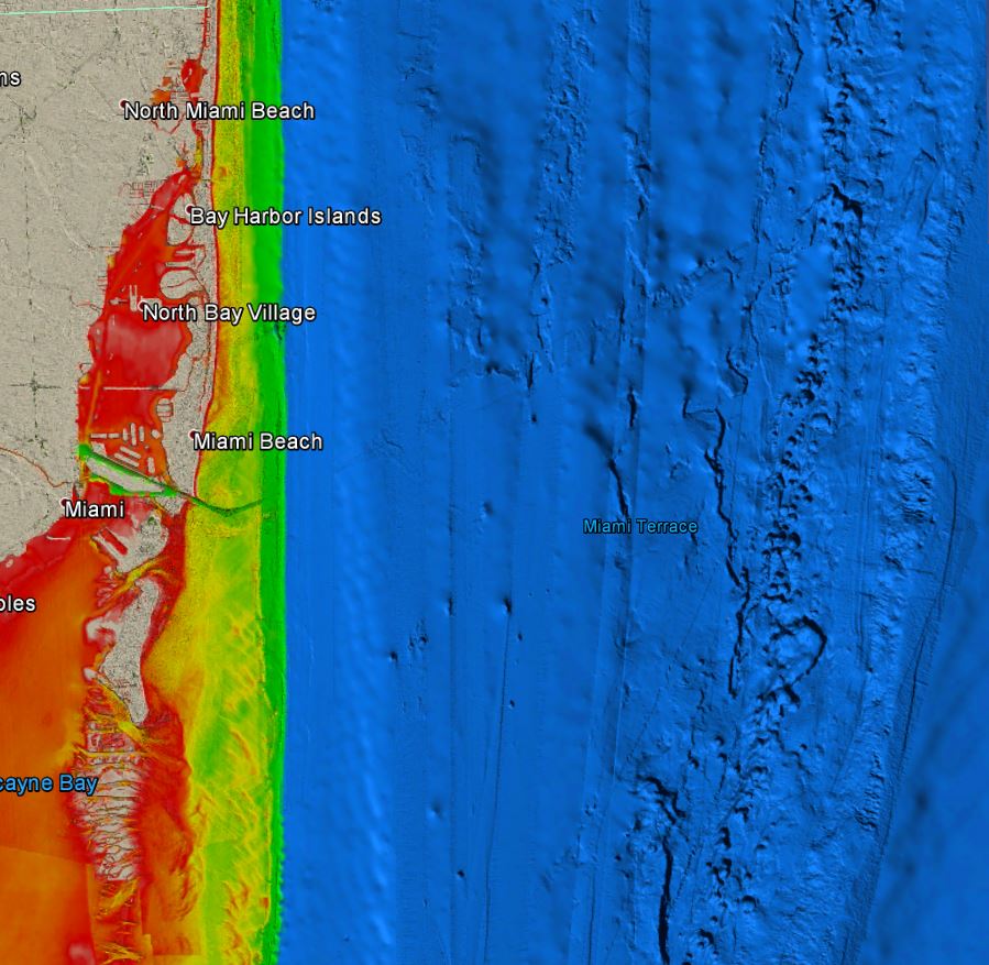 3D Florida East Coast Beach Reefs – StrikeLines Fishing Charts, image size:899x877