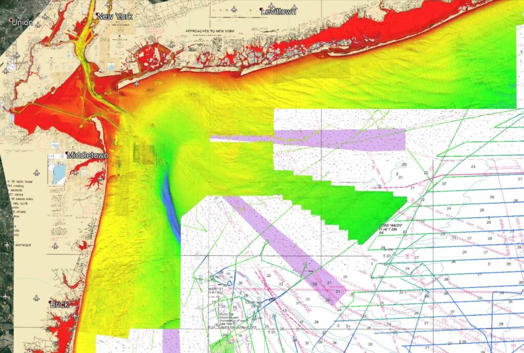 3D New York New Jersey Offshore StrikeLines Fishing Charts